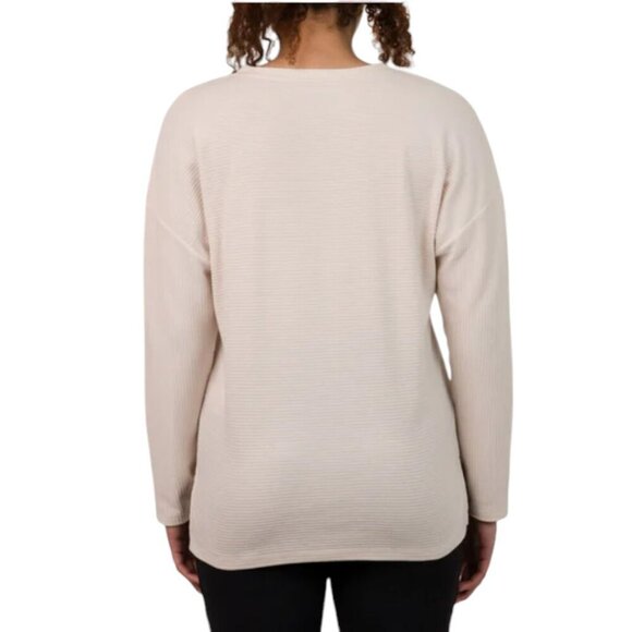 NEW Ellen Tracy Ottoman Ribbed Top | Cream - Picture 3 of 6